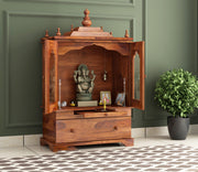Gavrion Sheesham Wood Home Temple (Honey Finish)