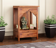 Frendelis Sheesham Wood Home Temple (Honey Finish)