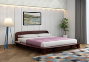 Ravyon Sheesham Wood King Size Bed Without Storage (Walnut Finish)