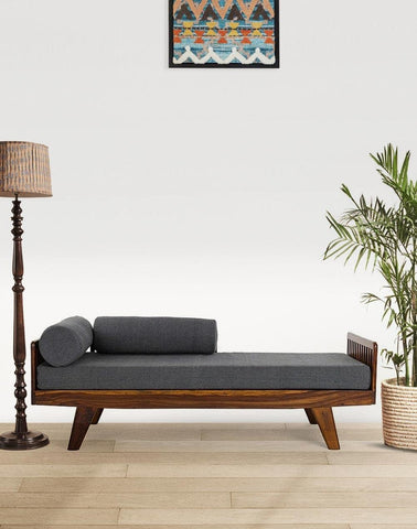 Solid Sheesham Wood Sofa 3 Seater Sofa Diwan Bed