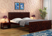 Kavyex Sheesham Wood King Size Bed Without Storage (Walnut Finish)