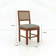 ONIJA Solid Sheesham Wood 4 Seater Dining Table Set With Cane Chair