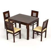 Valtor Sheesham Wood Dining Set 4 Seater (Walnut Finish)