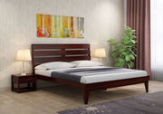 Dravyan Sheesham Wood Queen Size Bed Without Storage (Walnut Finish)