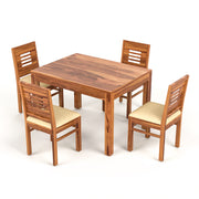Valtor Sheesham Wood Dining Set 4 Seater (Honey Finish)