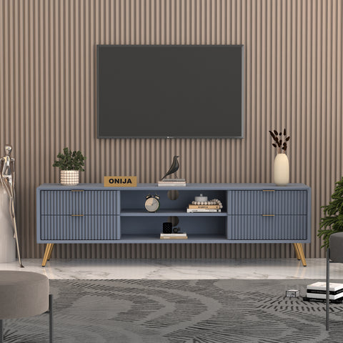 ONIJA Modern TV Unit Cabinet for Living Room | Premium Wooden Media Console with Storage Shelves