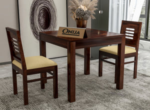 Valtor Sheesham Wood Dining Set 2 Seater (Walnut Finish)