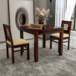 Valtor Sheesham Wood Dining Set 2 Seater (Walnut Finish)