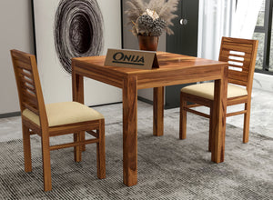 Valtor Sheesham Wood Dining Set 2 Seater (Honey Finish)