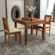 Valtor Sheesham Wood Dining Set 2 Seater (Honey Finish)