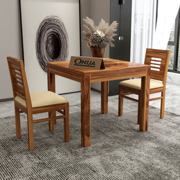 Valtor Sheesham Wood Dining Set 2 Seater (Honey Finish)