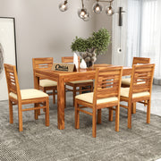 Valtor Sheesham Wood Dining Set 6 Seater (Honey Finish)