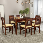 Valtor Sheesham Wood Dining Set 6 Seater (Walnut Finish)