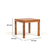 Valtor Sheesham Wood Dining Set 2 Seater (Honey Finish)