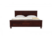 Shilvay Sheesham Wood Queen Size Bed Without Storage (Walnut Finish)