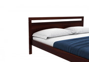 Oraxen Sheesham Wood Queen Size Bed Without Storage (Walnut Finish)