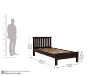 Venus Sheesham Wood Single Bed Without Storage (Walnut Finish)