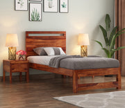 Bacon Sheesham Wood Single Bed Without Storage (Honey Finish)
