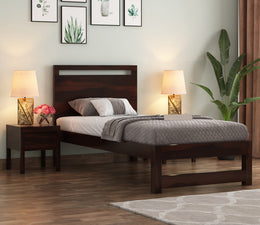 Bacon Sheesham Wood Single Bed Without Storage (Walnut Finish)