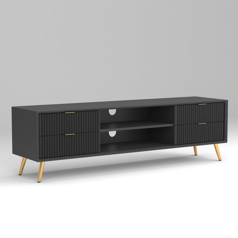 ONIJA Modern TV Unit Cabinet for Living Room | Premium Wooden Media Console with Storage Shelves