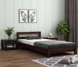 Pavlich Sheesham Wood Single Bed Without Storage (Walnut Finish)