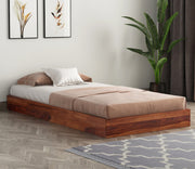 Bryan Sheesham Wood Single Bed Without Storage (Honey Finish)