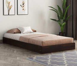 Bryan Sheesham Wood Single Bed Without Storage (Walnut Finish)