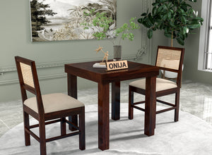 Uldaris Sheesham Wood Dining Set 2 Seater (Walnut Finish)