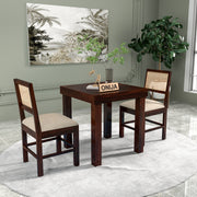 Uldaris Sheesham Wood Dining Set 2 Seater (Walnut Finish)