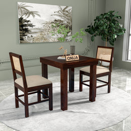 Uldaris Sheesham Wood Dining Set 2 Seater (Walnut Finish)