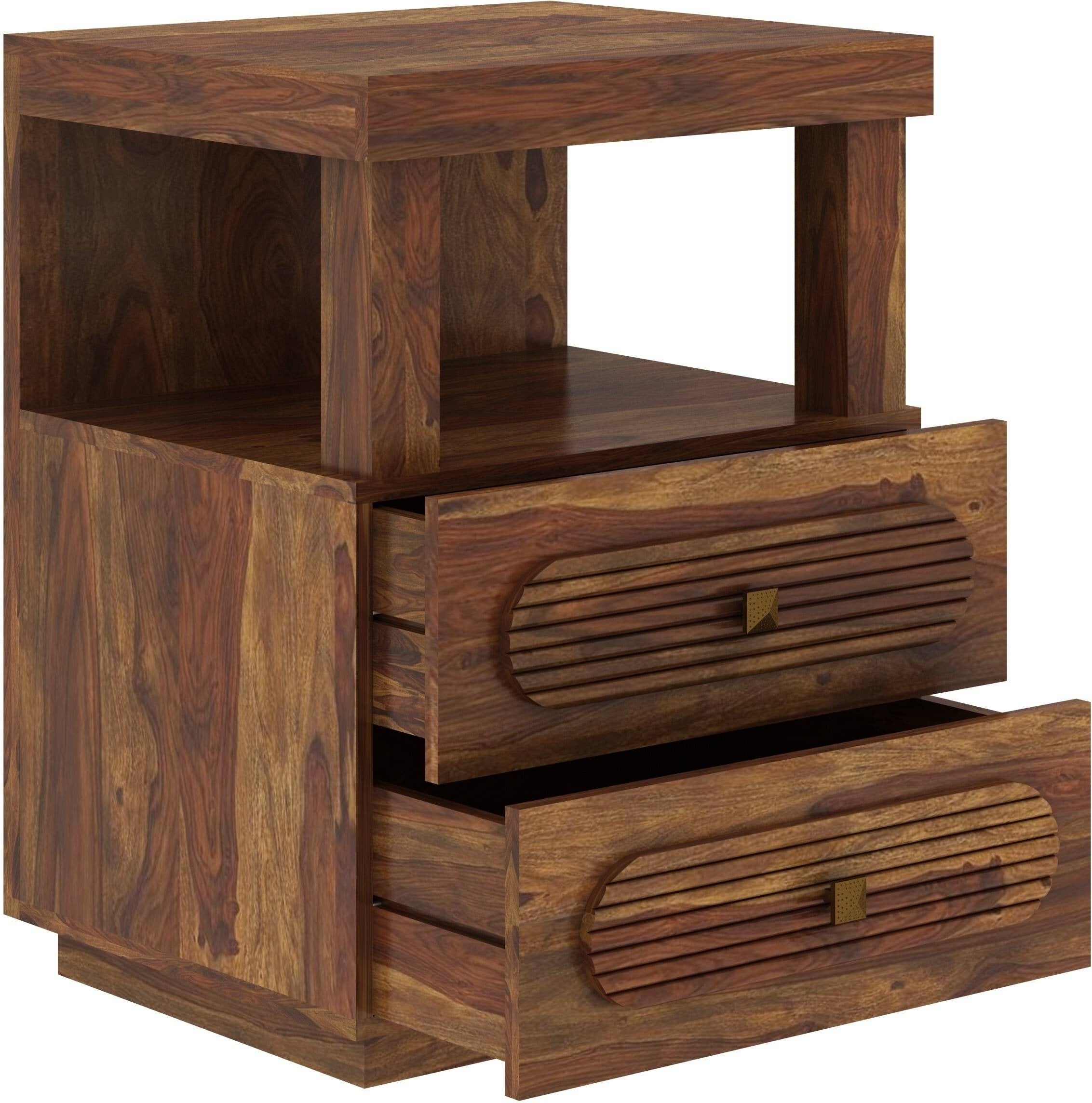 ONIJA  Sheesham ( Rosewood ) Solid Wood Bedside Table  (Finish Color - Provincial Teak, Pre-assembled)