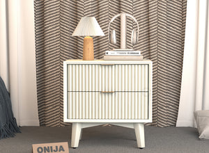 Avyant HDMR Premium Wood Bedside Table (White)