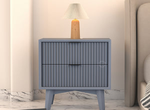 Avyant HDMR Premium Wood Bedside Table (Slate Blue)