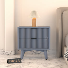 Avyant HDMR Premium Wood Bedside Table (Slate Blue)