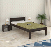 Slatty Sheesham Wood Single Bed Without Storage (Walnut Finish)
