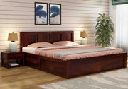 Avrox Sheesham Wood King Size Bed With Storage (Walnut Finish)
