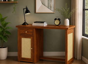 Cloventhor Solid Wood Study Table (Honey Finish)