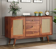 Zenthior Sheesham Wood Cabinet and Sideboard (Honey Finish)