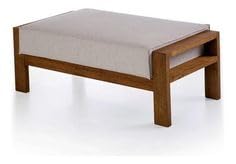 ONIJA  Solid Wood Ottoman Footstool, 60 cm x 40 cm x 30 cm, Brown