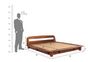 Ravyon Sheesham Wood King Size Bed Without Storage (Honey Finish)