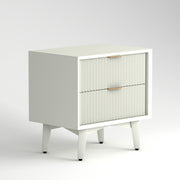 Avyant HDMR Premium Wood Bedside Table (White)