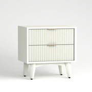 Avyant HDMR Premium Wood Bedside Table (White)