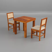 Uldaris Sheesham Wood Dining Set 2 Seater (Honey Finish)