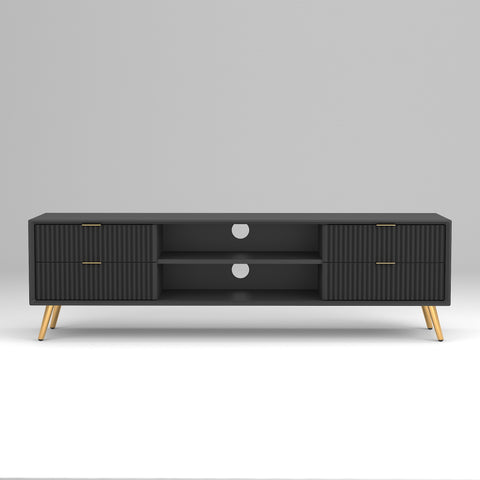 ONIJA Modern TV Unit Cabinet for Living Room | Premium Wooden Media Console with Storage Shelves