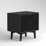 Avyant HDMR Premium Wood Bedside Table (Black)