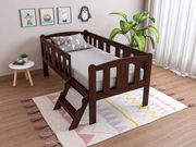Wooden Kids Bed with Safety Rails & Ladder