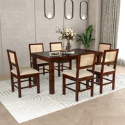 Uldaris Sheesham Wood Dining Set 6 Seater (Walnut Finish)