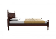 Vrukon Sheesham Wood King Size Bed Without Storage (Walnut Finish)
