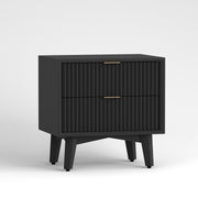 Avyant HDMR Premium Wood Bedside Table (Black)