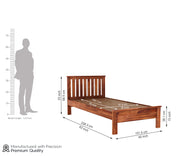 Venus Sheesham Wood Single Bed Without Storage (Honey Finish)